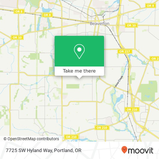 7725 SW Hyland Way map