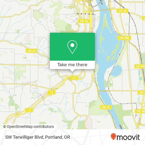 SW Terwilliger Blvd map