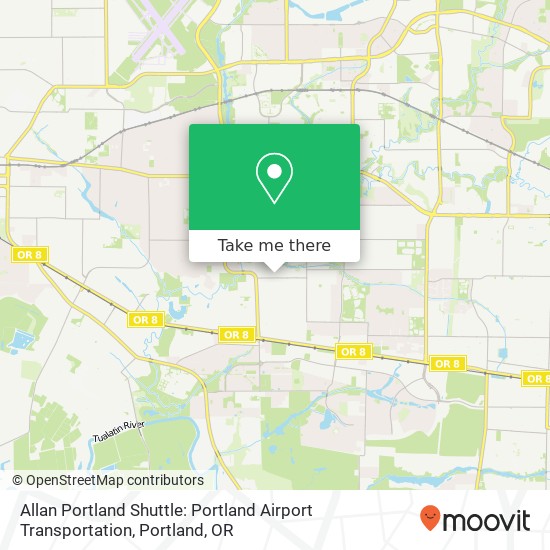 Mapa de Allan Portland Shuttle: Portland Airport Transportation