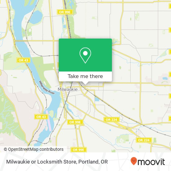 Mapa de Milwaukie or Locksmith Store