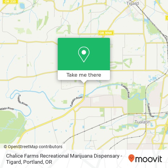 Chalice Farms Recreational Marijuana Dispensary - Tigard map