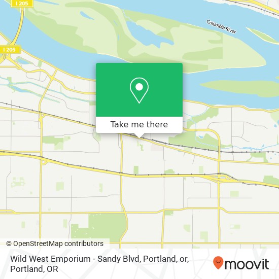 Mapa de Wild West Emporium - Sandy Blvd, Portland, or