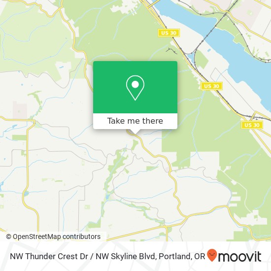 Mapa de NW Thunder Crest Dr / NW Skyline Blvd