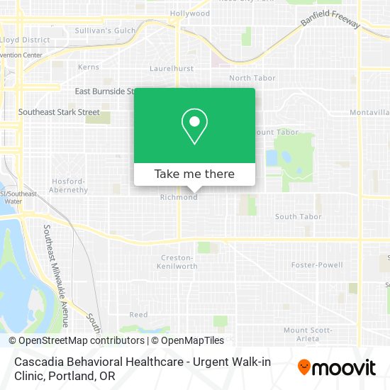Mapa de Cascadia Behavioral Healthcare - Urgent Walk-in Clinic