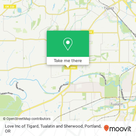 Love Inc of Tigard, Tualatin and Sherwood map