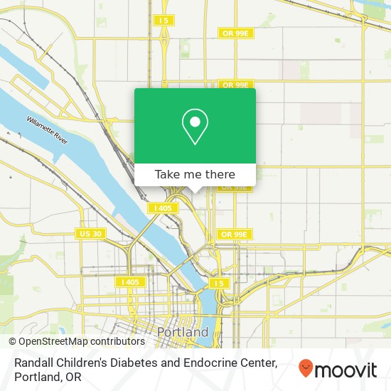 Mapa de Randall Children's Diabetes and Endocrine Center