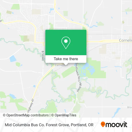 Mid Columbia Bus Co. Forest Grove map