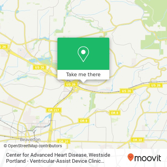 Mapa de Center for Advanced Heart Disease, Westside Portland - Ventricular-Assist Device Clinic Providence