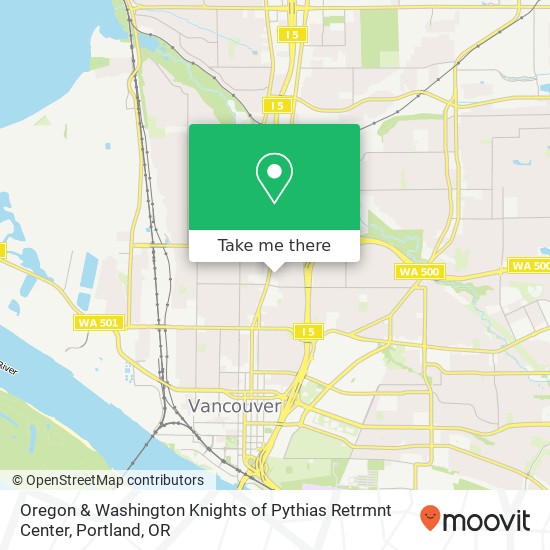 Mapa de Oregon & Washington Knights of Pythias Retrmnt Center