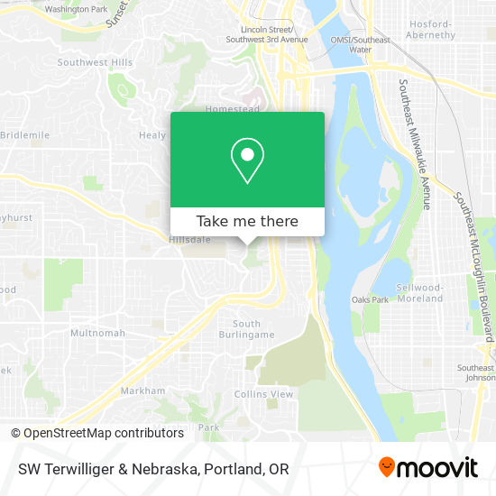 SW Terwilliger & Nebraska map