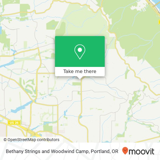 Mapa de Bethany Strings and Woodwind Camp