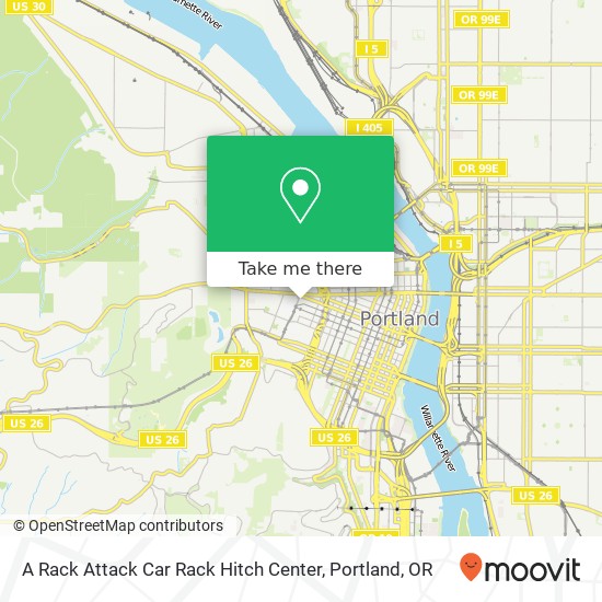 Mapa de A Rack Attack Car Rack Hitch Center