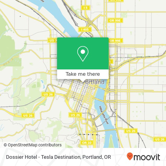 Dossier Hotel - Tesla Destination map