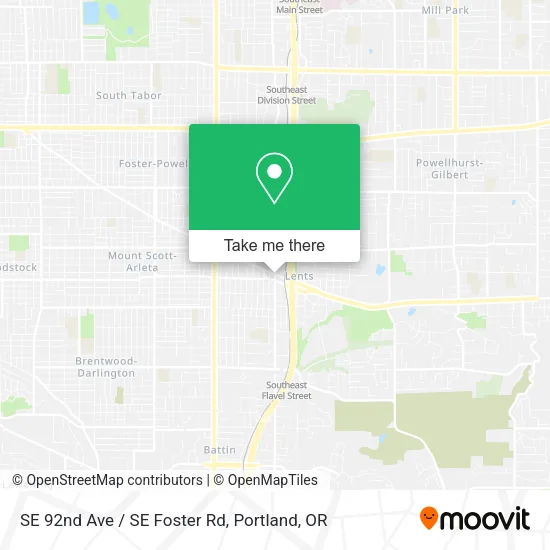 Mapa de SE 92nd Ave / SE Foster Rd