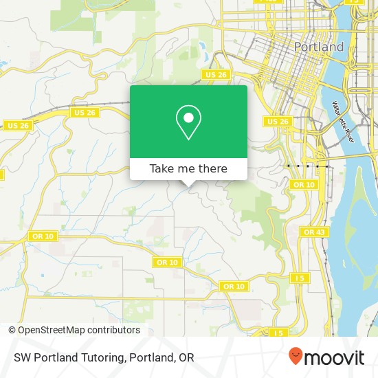 SW Portland Tutoring map