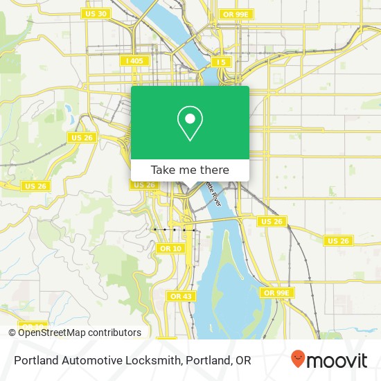 Portland Automotive Locksmith map