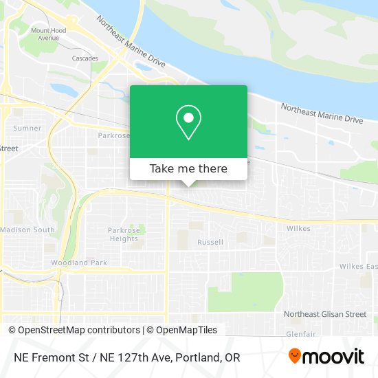 Mapa de NE Fremont St / NE 127th Ave
