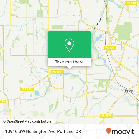 10910 SW Huntington Ave map
