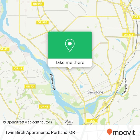 Twin Birch Apartments map