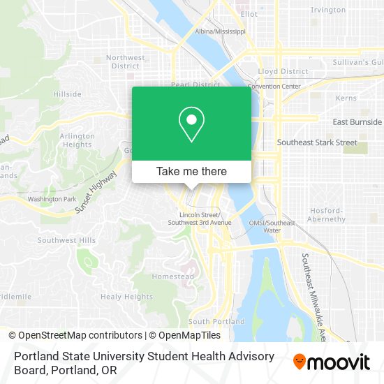 Portland State University Student Health Advisory Board map