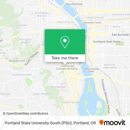 Portland State University-South (PSU) map