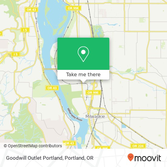 Mapa de Goodwill Outlet Portland