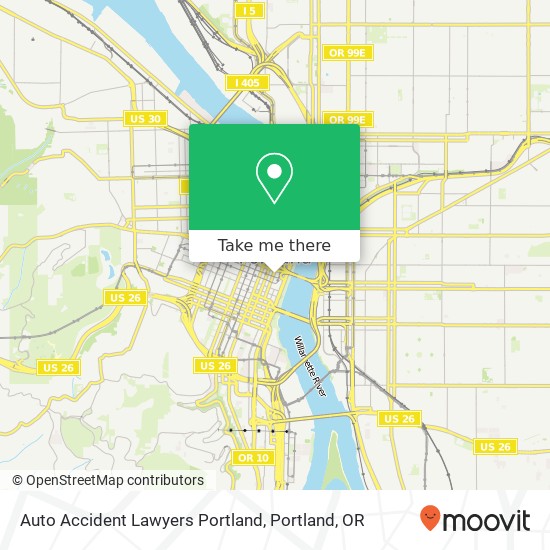 Auto Accident Lawyers Portland map