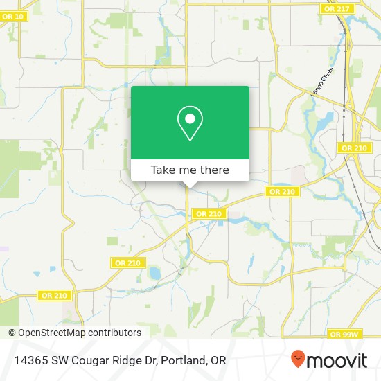 Mapa de 14365 SW Cougar Ridge Dr