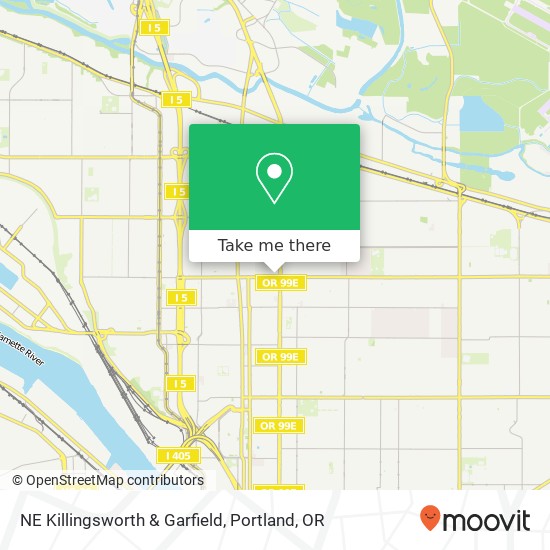 NE Killingsworth & Garfield map