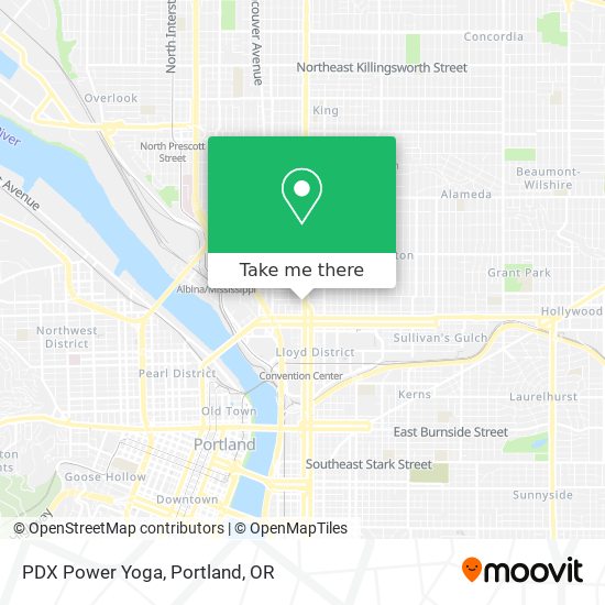 PDX Power Yoga map