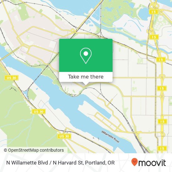 Mapa de N Willamette Blvd / N Harvard St