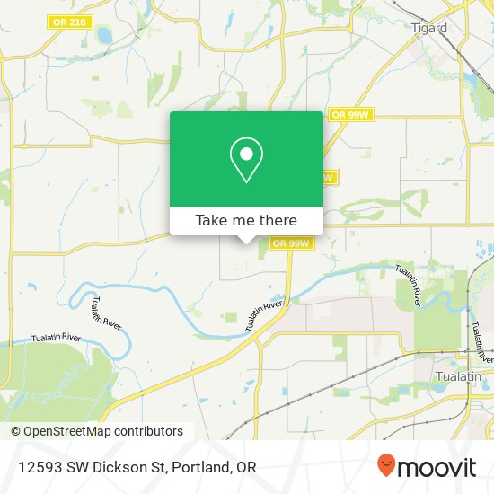 Mapa de 12593 SW Dickson St