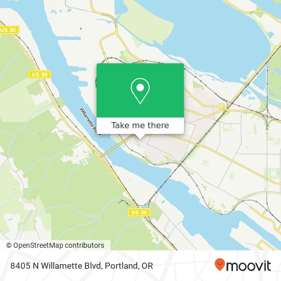 Mapa de 8405 N Willamette Blvd