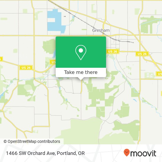 Mapa de 1466 SW Orchard Ave