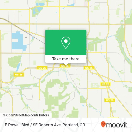 E Powell Blvd / SE Roberts Ave map