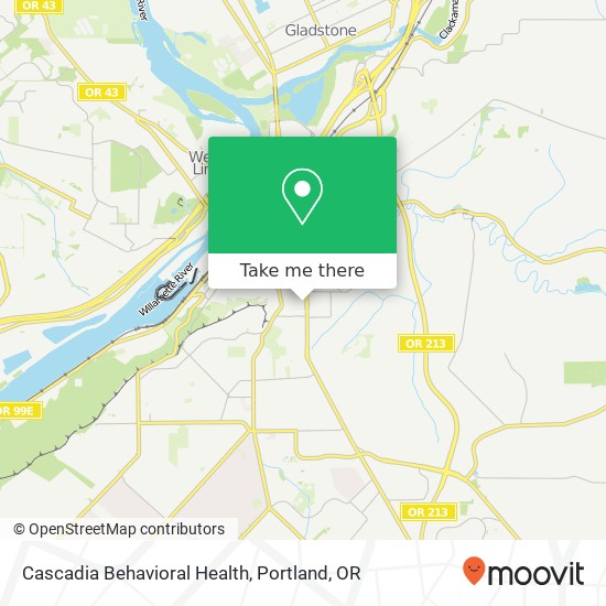 Mapa de Cascadia Behavioral Health