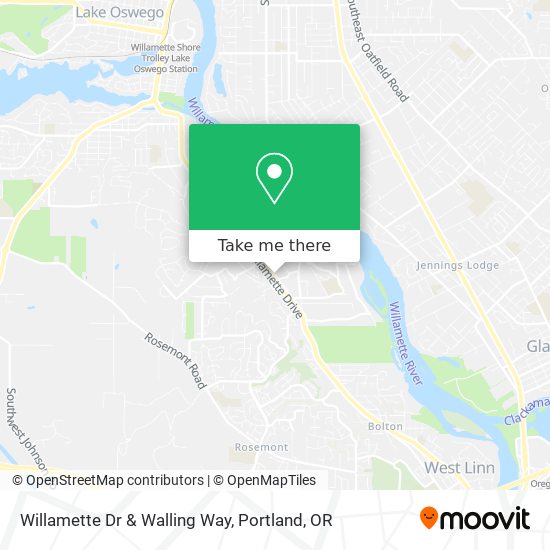 Willamette Dr & Walling Way map
