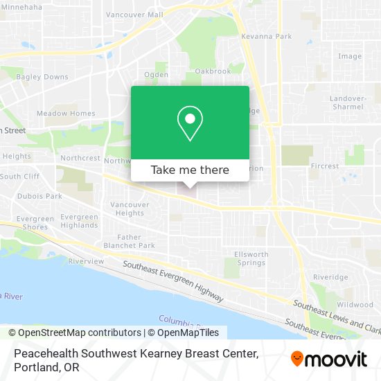 Peacehealth Southwest Kearney Breast Center map