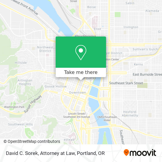 David C. Sorek, Attorney at Law map