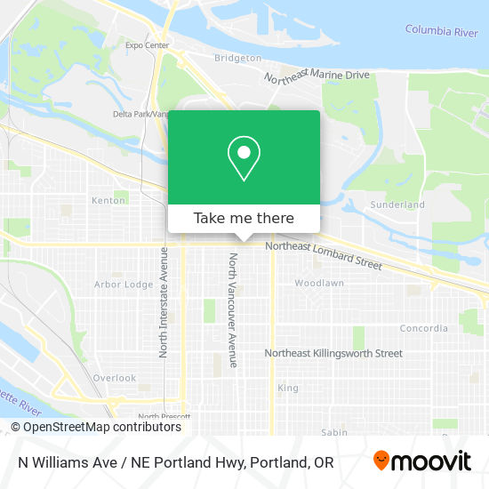 N Williams Ave / NE Portland Hwy map