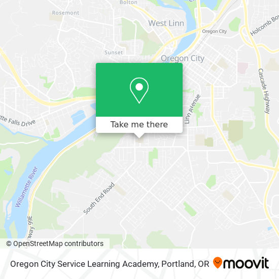 Mapa de Oregon City Service Learning Academy