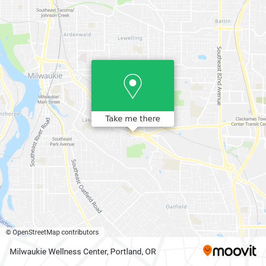 Milwaukie Wellness Center map