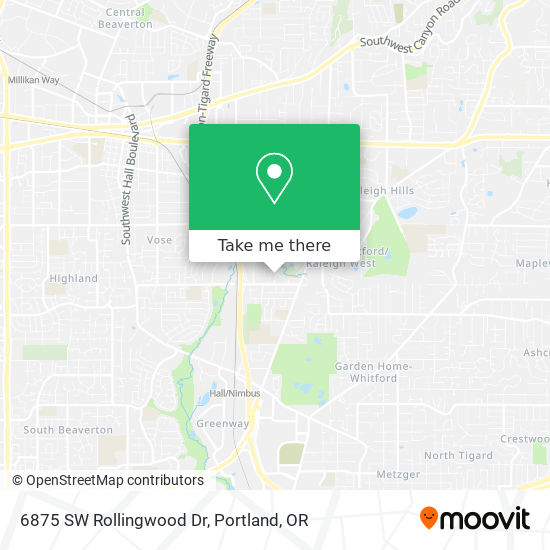 Mapa de 6875 SW Rollingwood Dr