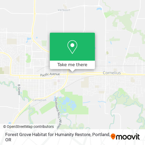 Forest Grove Habitat for Humanity Restore map