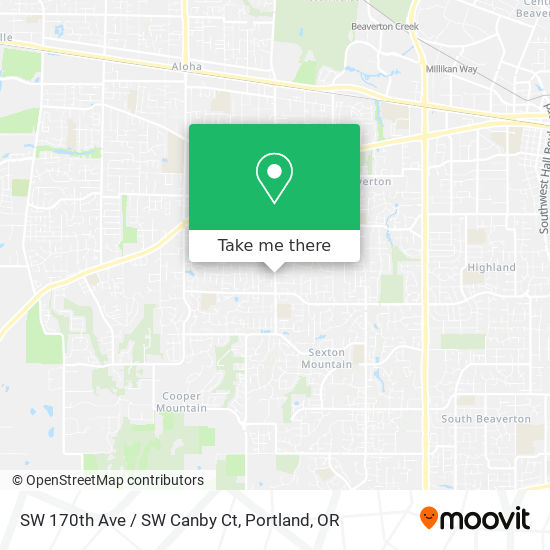 Mapa de SW 170th Ave / SW Canby Ct