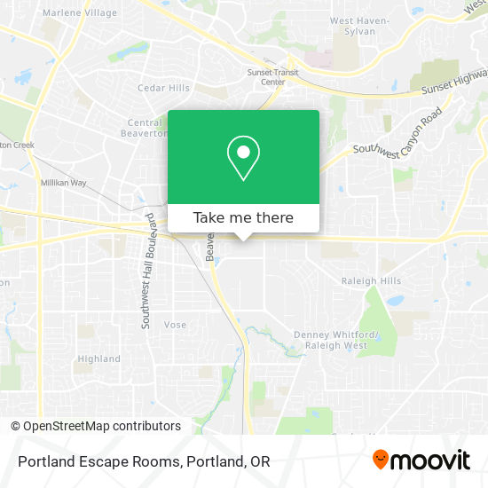 Portland Escape Rooms map