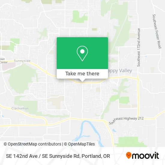 Mapa de SE 142nd Ave / SE Sunnyside Rd