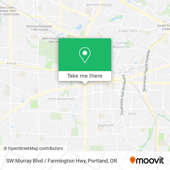 SW Murray Blvd / Farmington Hwy map