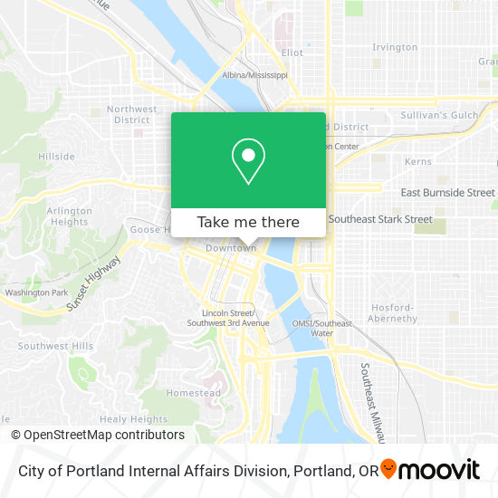 City of Portland Internal Affairs Division map