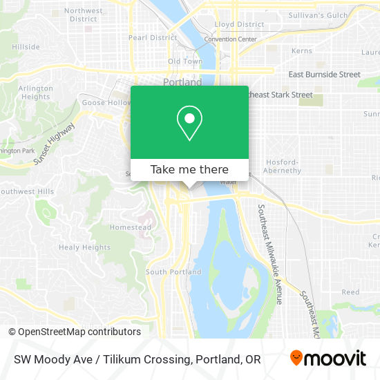 Mapa de SW Moody Ave / Tilikum Crossing